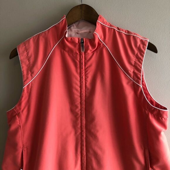 Adidas Retro Sporty Hiking Workout Sleeveless Zip Up Jacket Vest Top Pink - Picture 3 of 14